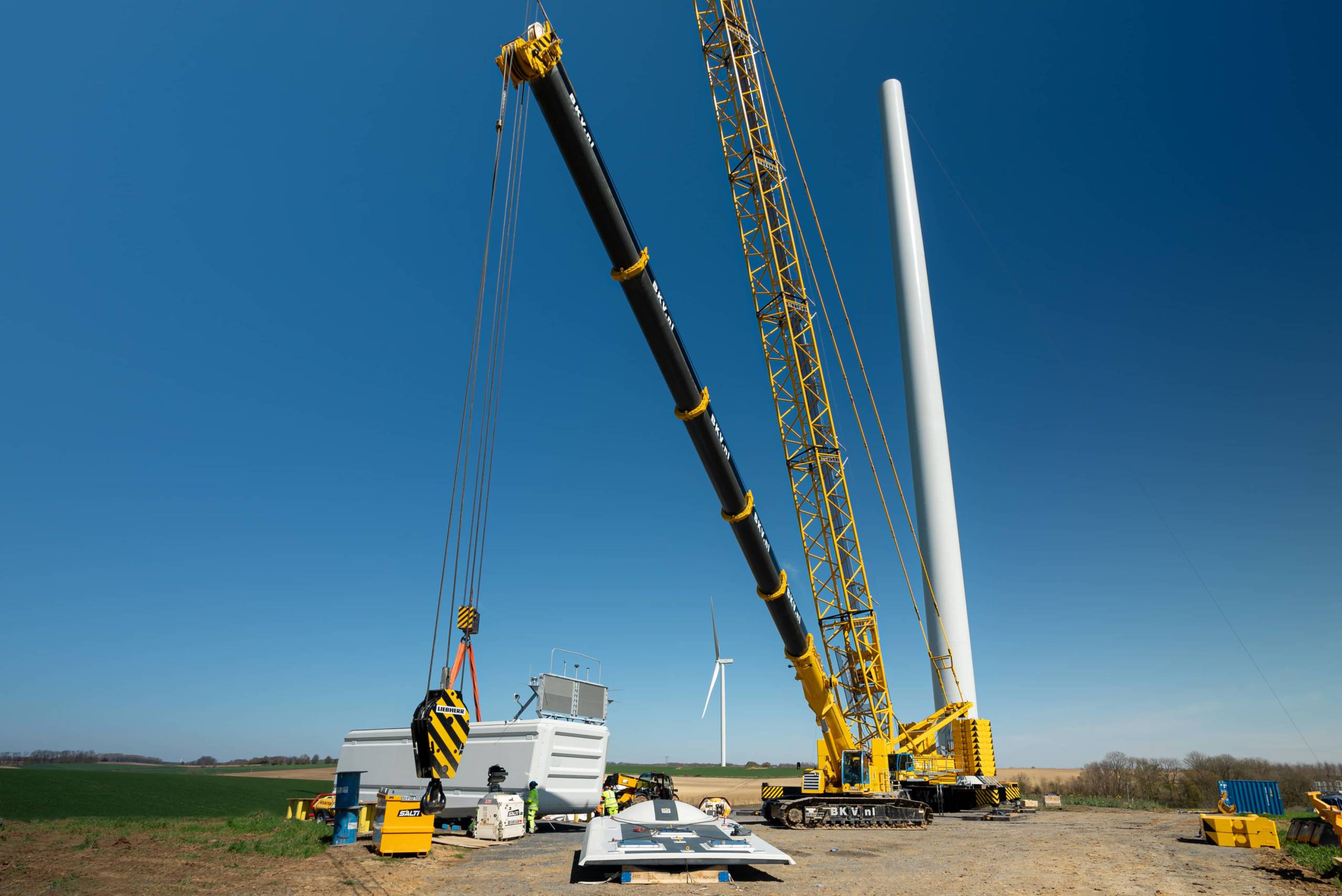Parc éolien en chantier